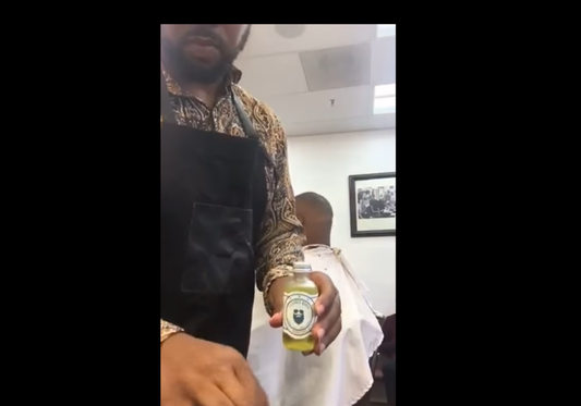 THE CHAMP IS HERE! HOW TO USE ELEGANCE BEARD OIL AT THE BARBERSHOP 👍👍👍