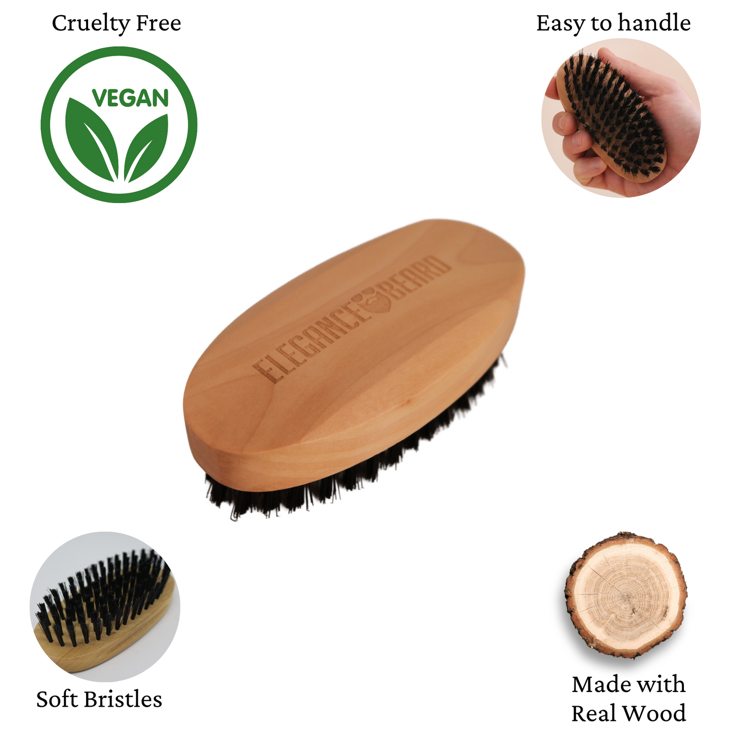 Beard Brush - Halal & Vegan Friendly (Without Boar Bristles)