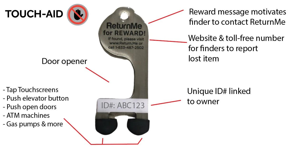 COVID KEY - THE CONTACT FREE KEY (with “Lost & Found Service”)
