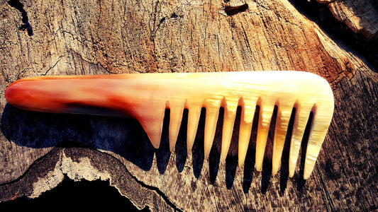 Horn Beard Comb With Handle